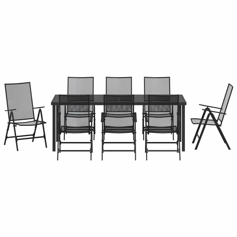 Sodo valgomojo komplektas 9 pcs Antracitas