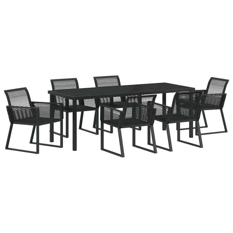 Sodo valgomojo komplektas 7 pcs Juoda