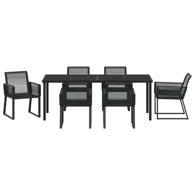 Sodo valgomojo komplektas 7 pcs Juoda