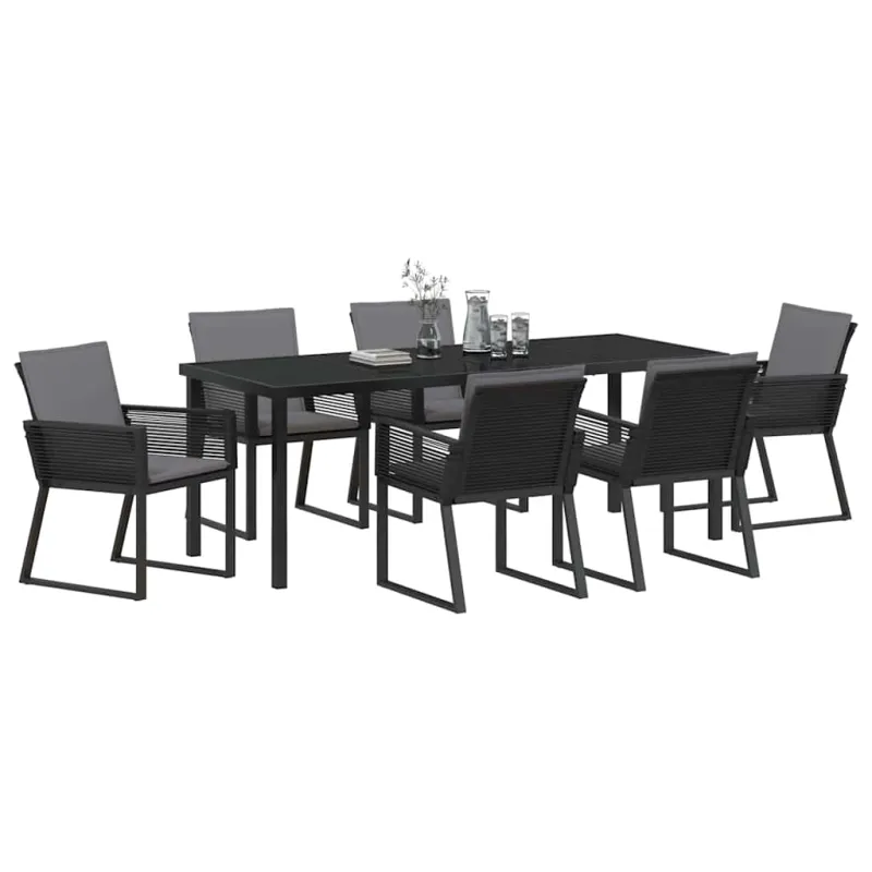 Sodo valgomojo komplektas 7 pcs Juoda