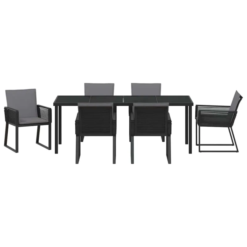 Sodo valgomojo komplektas 7 pcs Juoda
