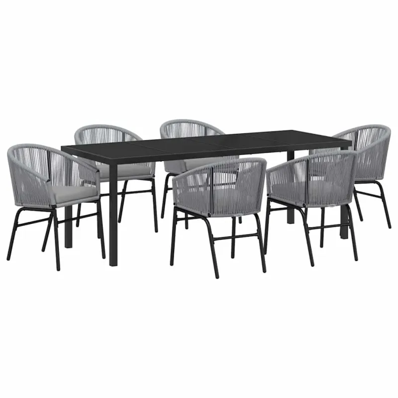 Sodo valgomojo komplektas 7 pcs Antracitas