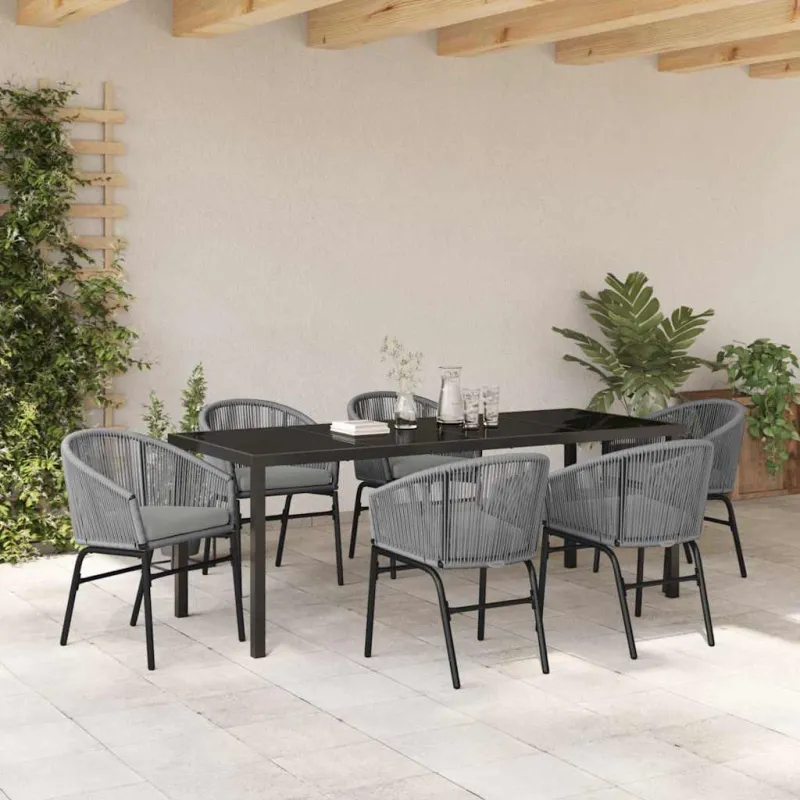 Sodo valgomojo komplektas 7 pcs Antracitas