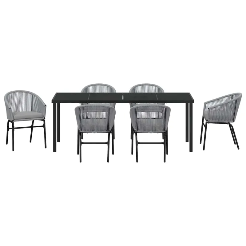 Sodo valgomojo komplektas 7 pcs Antracitas