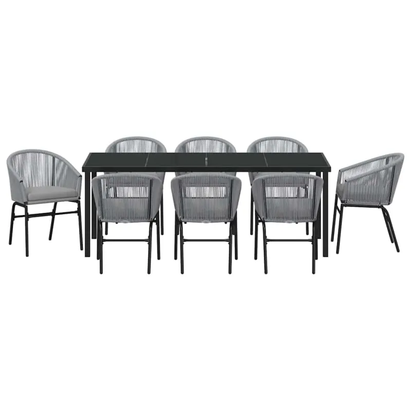 Sodo valgomojo komplektas 9 pcs Antracitas