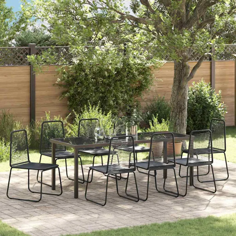 Sodo valgomojo komplektas 9 pcs Juoda