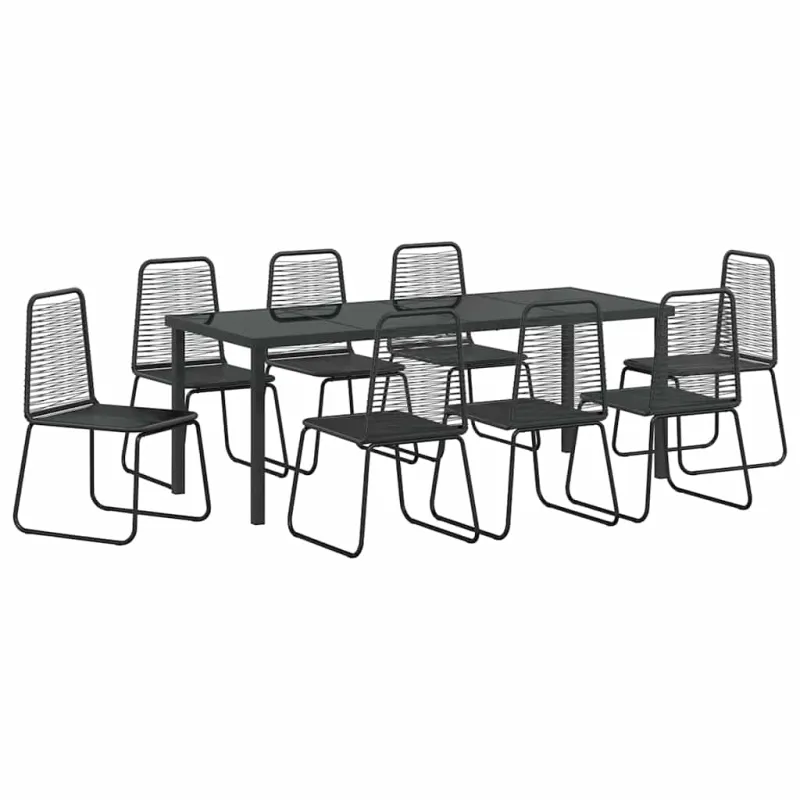 Sodo valgomojo komplektas 9 pcs Juoda