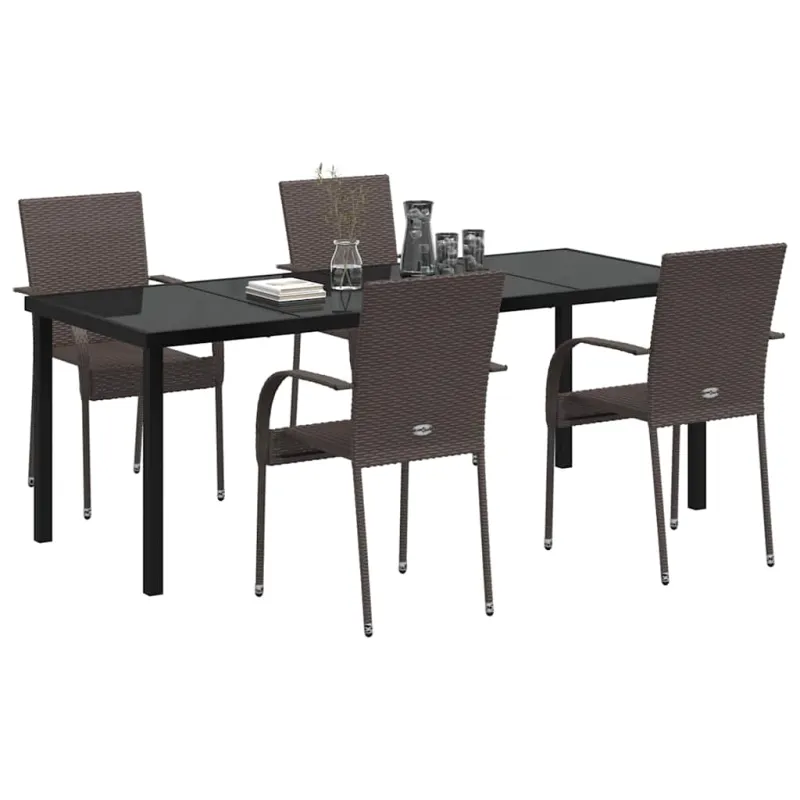 Sodo valgomojo komplektas 5 pcs Ruda