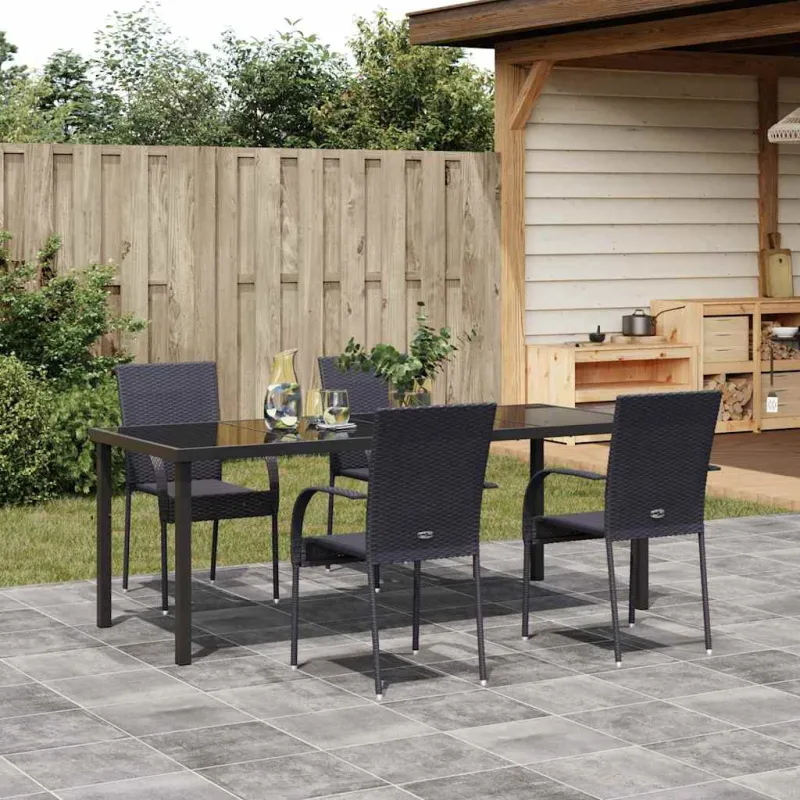 Sodo valgomojo komplektas 5 pcs Juoda