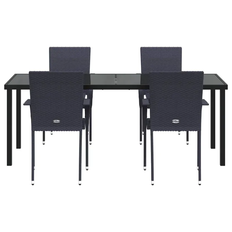 Sodo valgomojo komplektas 5 pcs Juoda