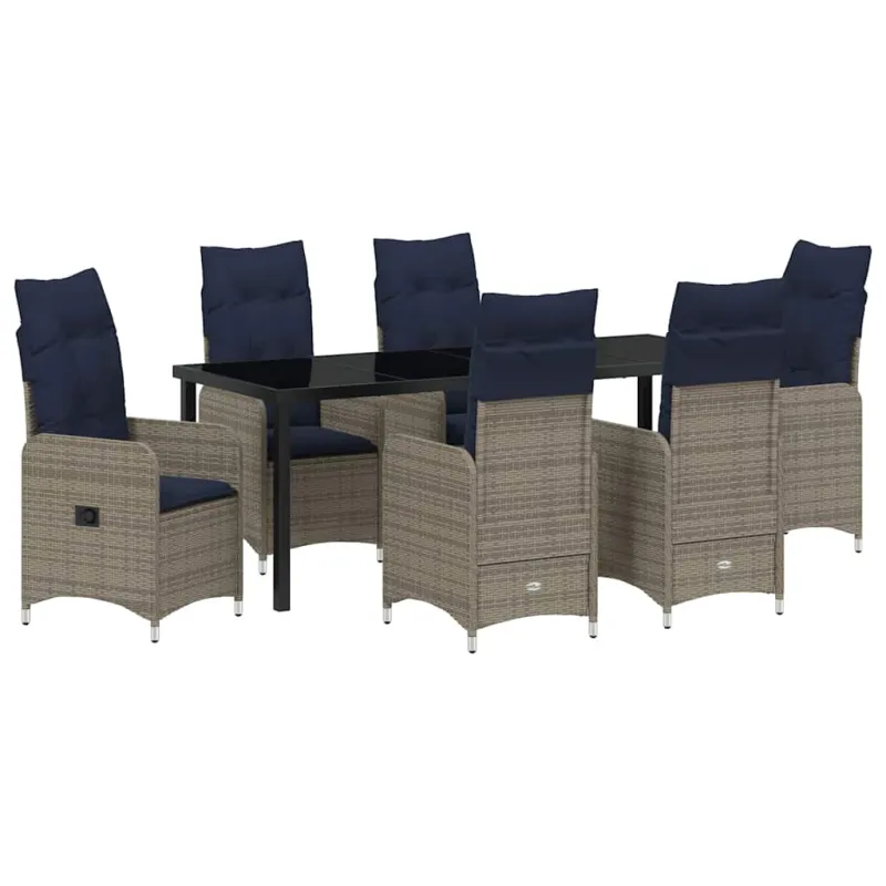 Sodo valgomojo komplektas 7 pcs Juoda poliratanas