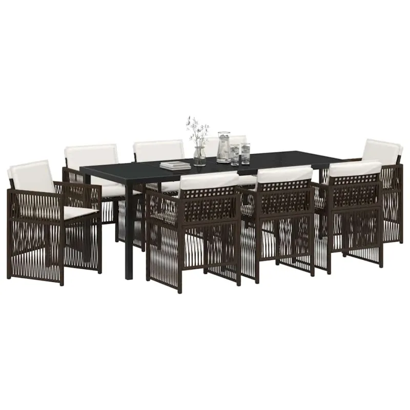 Sodo valgomojo komplektas 9 pcs Ruda