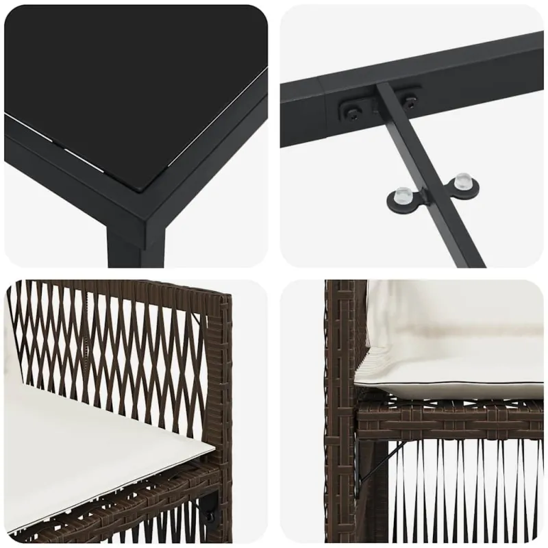 Sodo valgomojo komplektas 9 pcs Ruda
