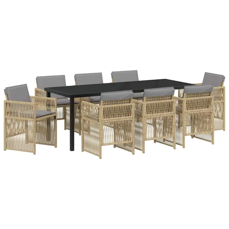 Sodo valgomojo komplektas 9 pcs Smėlio