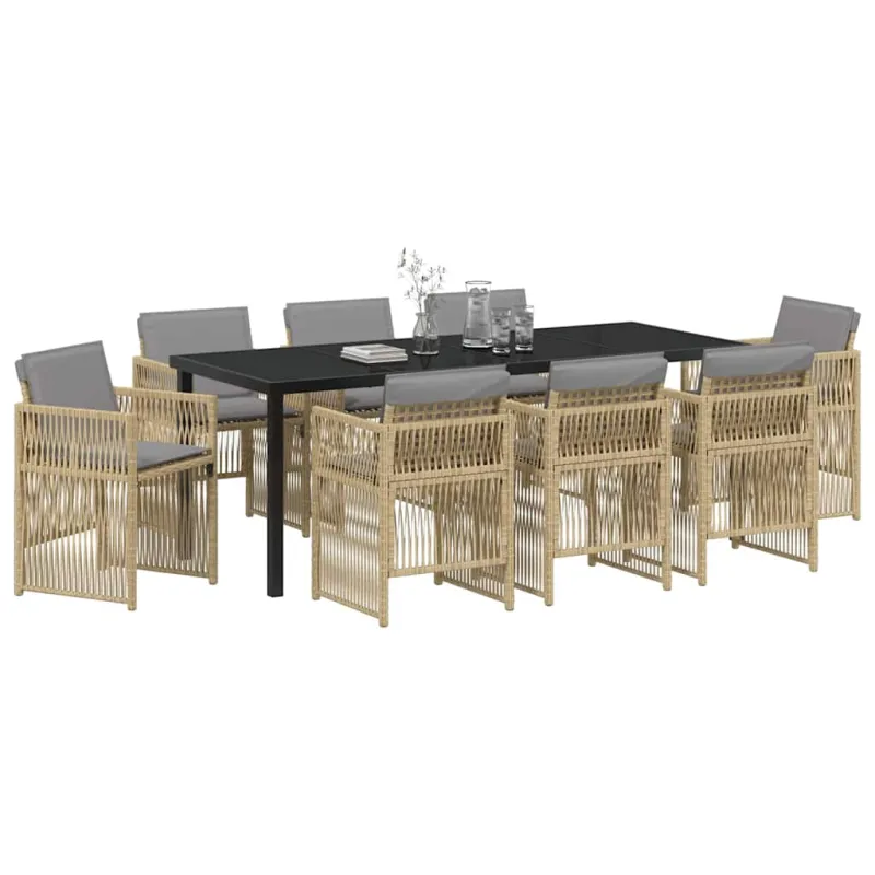 Sodo valgomojo komplektas 9 pcs Smėlio