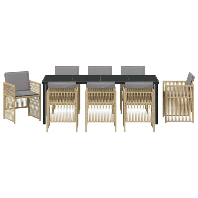 Sodo valgomojo komplektas 9 pcs Smėlio