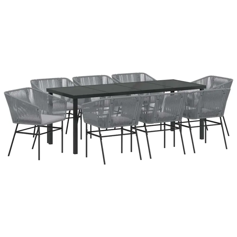 Sodo valgomojo komplektas su pagalve 9 pcs Pilka
