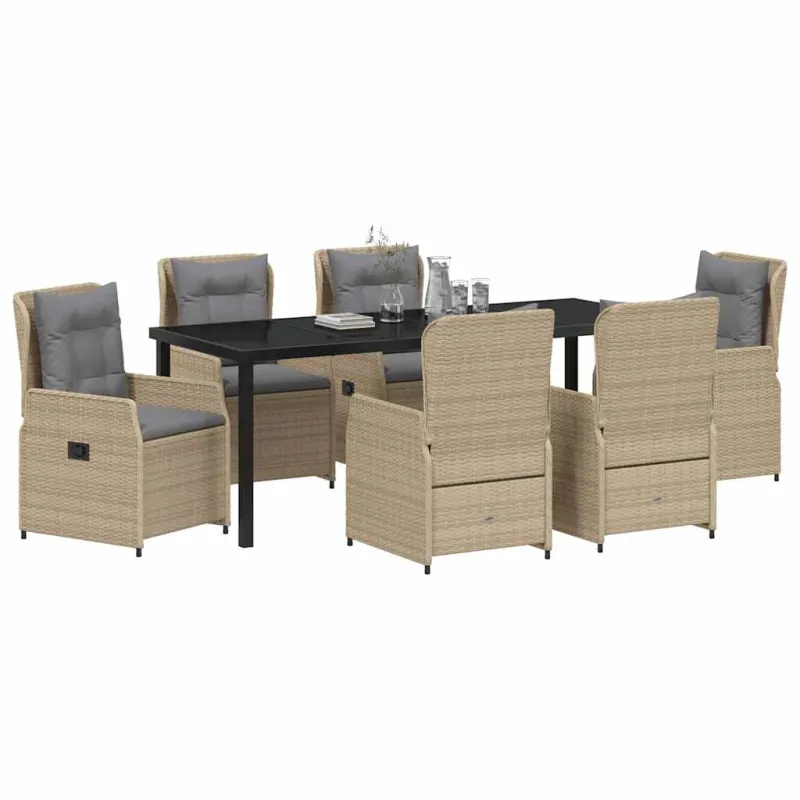 Sodo valgomojo komplektas 7 pcs Bežinė ir šviesiai pilka