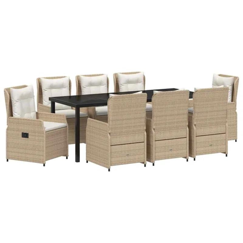 Sodo valgomojo komplektas 9 pcs Bežinė ir šviesiai pilka