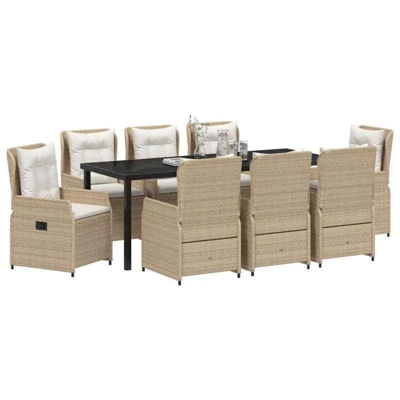 Sodo valgomojo komplektas 9 pcs Bežinė ir šviesiai pilka