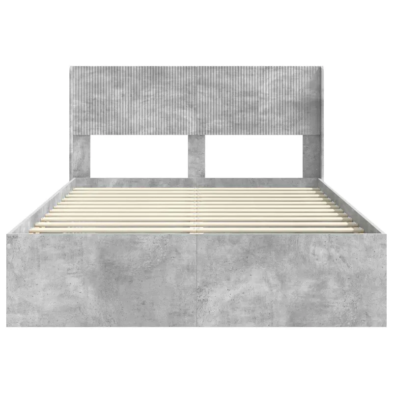 Lovos rėmas su saugojimu ir nugara Betono pilka 150 x 200 cm