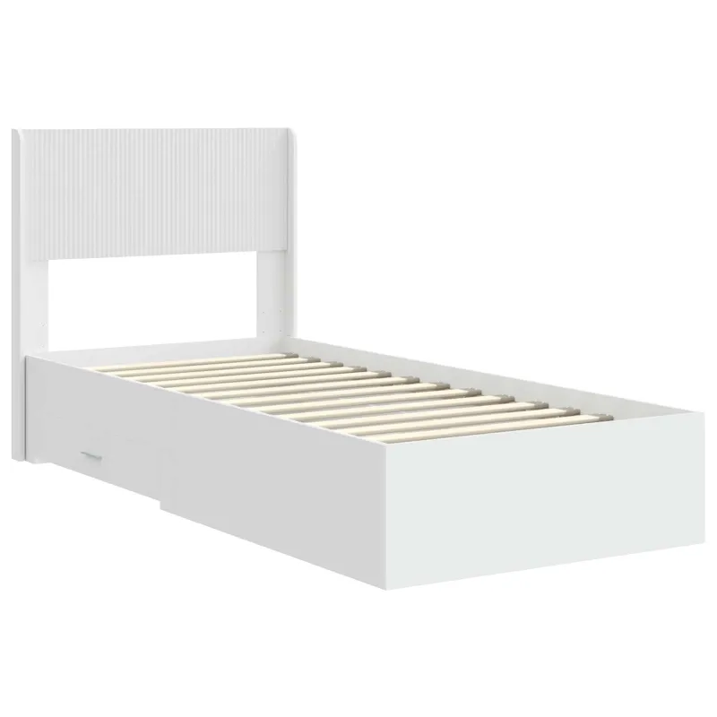 Lovos rėmas su saugojimu ir nugara Balta 90 x 190 cm