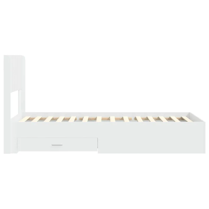 Lovos rėmas su saugojimu ir nugara Balta 90 x 190 cm