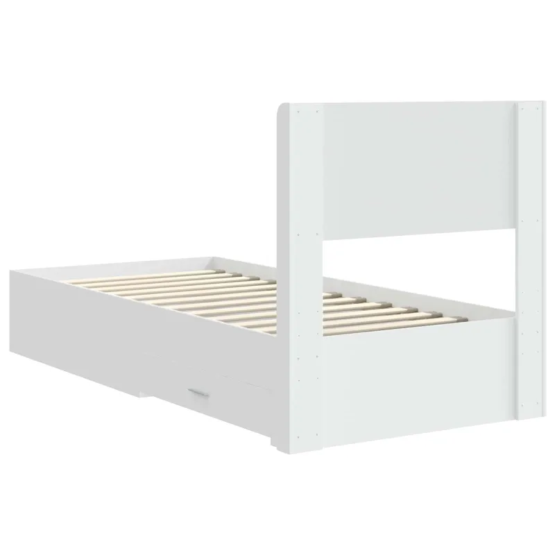 Lovos rėmas su saugojimu ir nugara Balta 90 x 190 cm