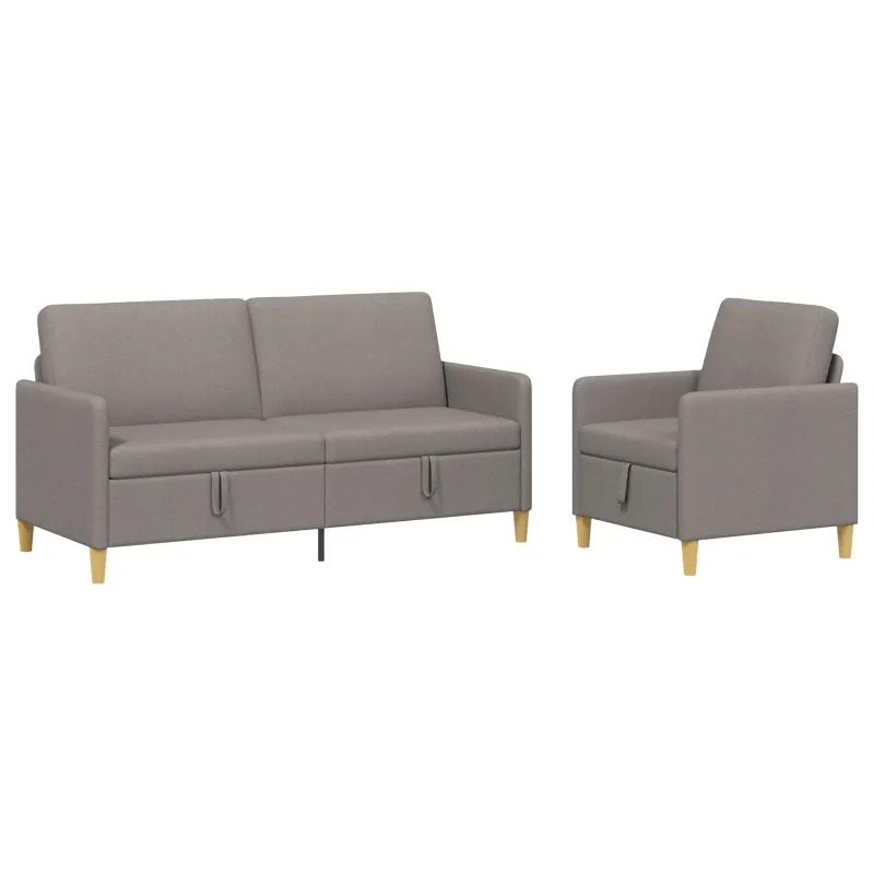 Sofos komplektas su saugojimu 2 pcs Taupe Poliesteris