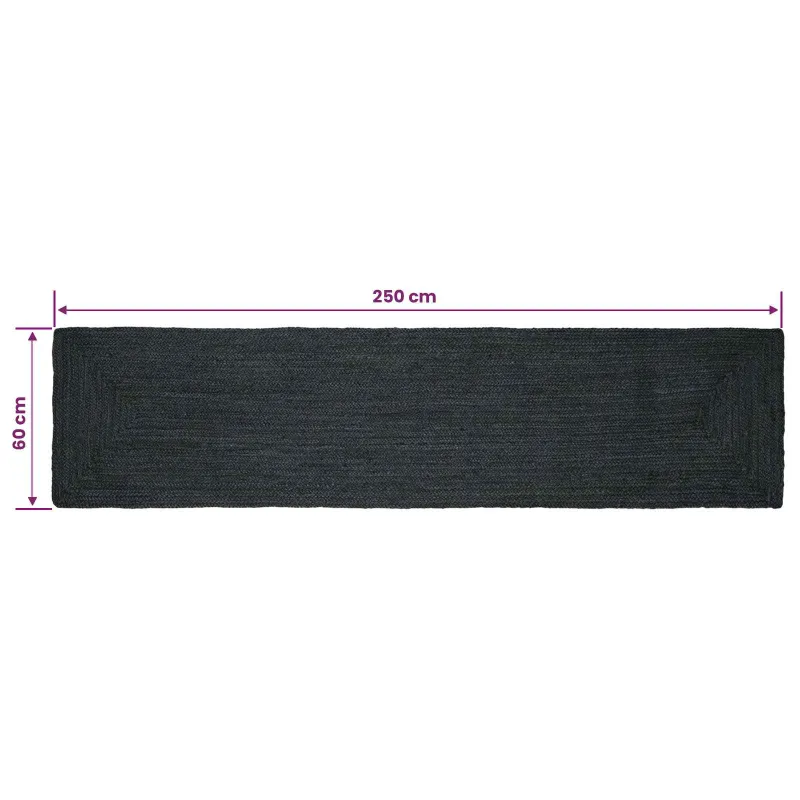 Zoninės kiliminės dangos Tamsiai pilka 60 x 250 cm Džiutas