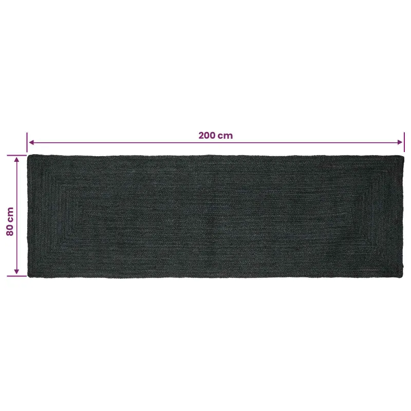 Zoninės kiliminės dangos Tamsiai pilka 80 x 200 cm Džiutas