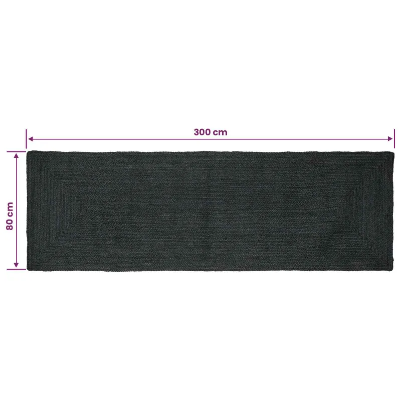 Zoninės kiliminės dangos Tamsiai pilka 80 x 300 cm Džiutas