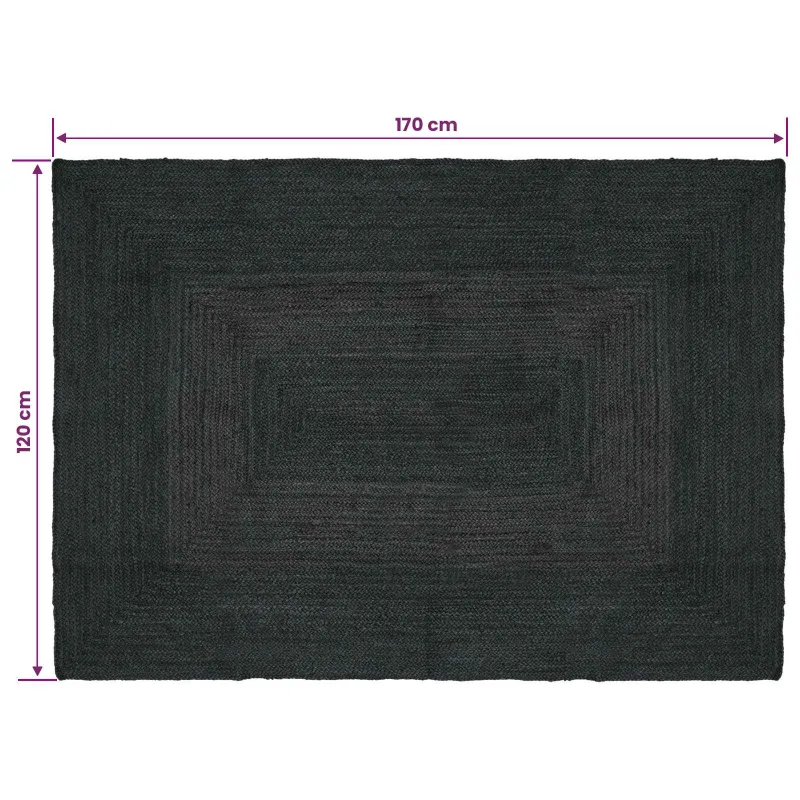 Zoninės kiliminės dangos Tamsiai pilka 120 x 170 cm Džiutas