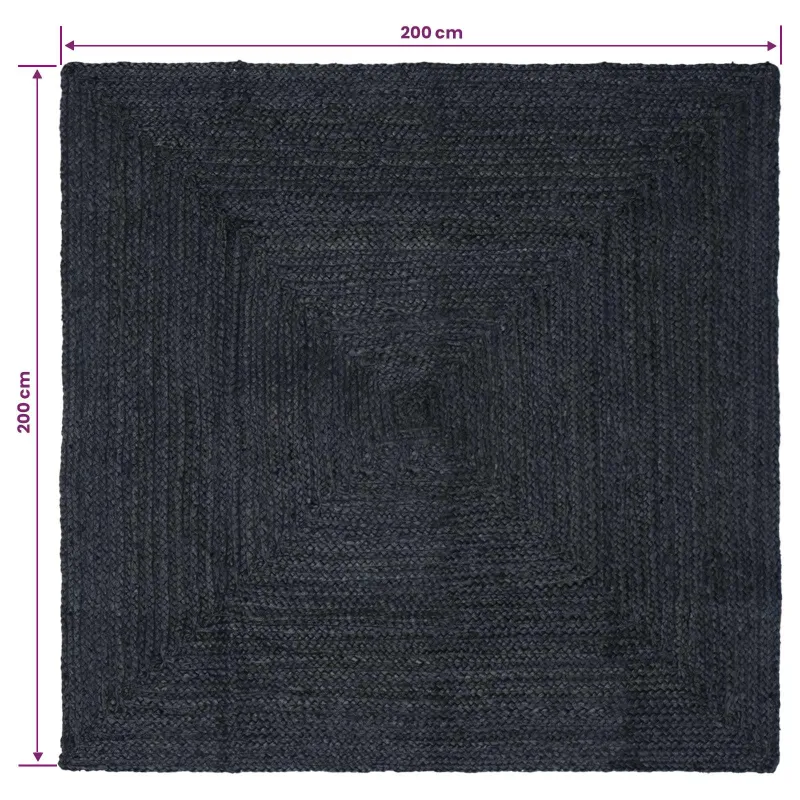 Zoninės kiliminės dangos Tamsiai pilka 200 x 200 cm Džiutas