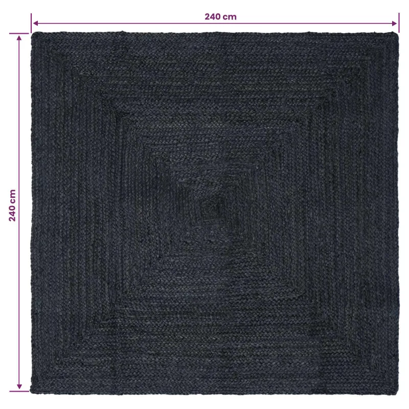 Zoninės kiliminės dangos Tamsiai pilka 240 x 240 cm Džiutas