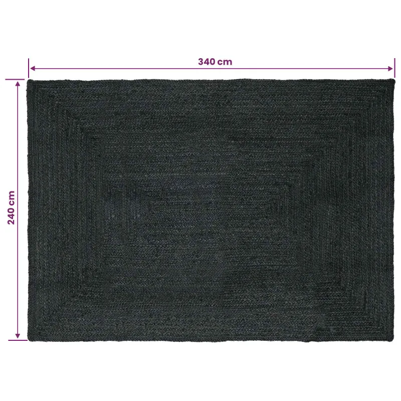 Zoninės kiliminės dangos Tamsiai pilka 240 x 340 cm Džiutas