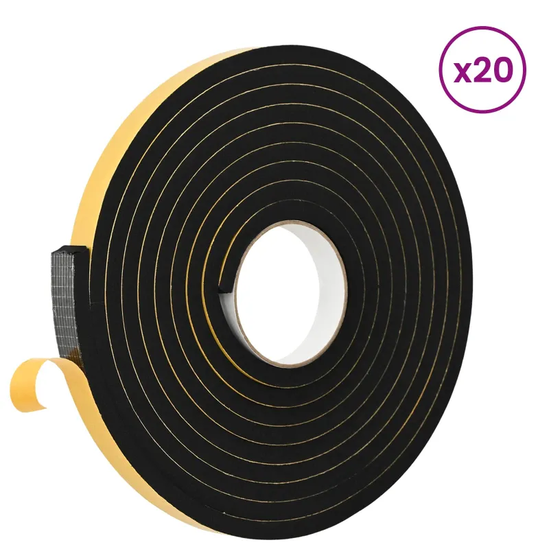 Savigautinė putų juosta 20 pcs Juoda 15mm x 5m CR putplastis
