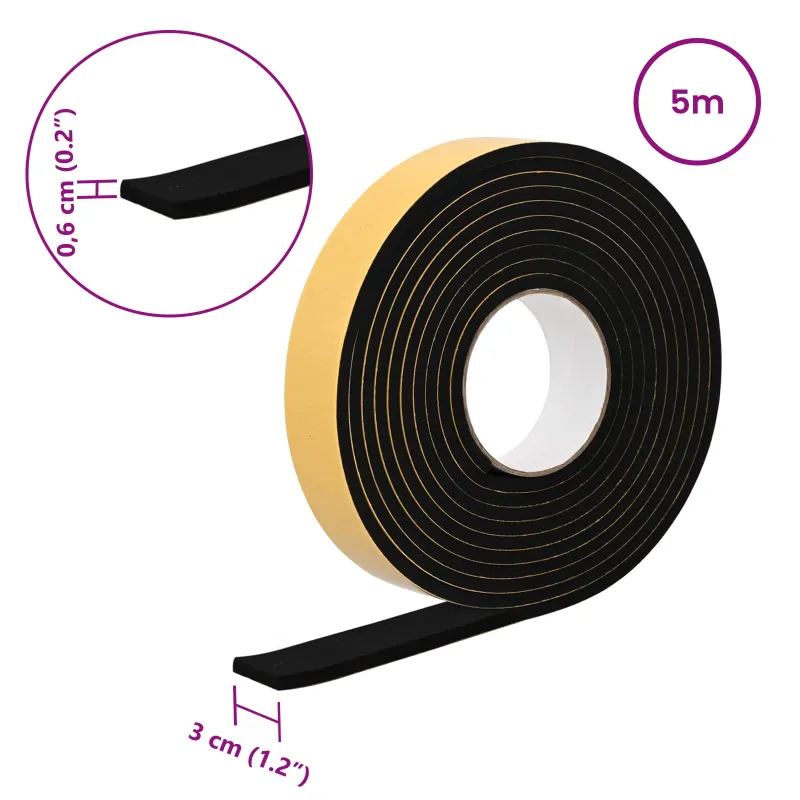 Savigautinė putų juosta 20 pcs Juoda 30mm x 5m CR putplastis