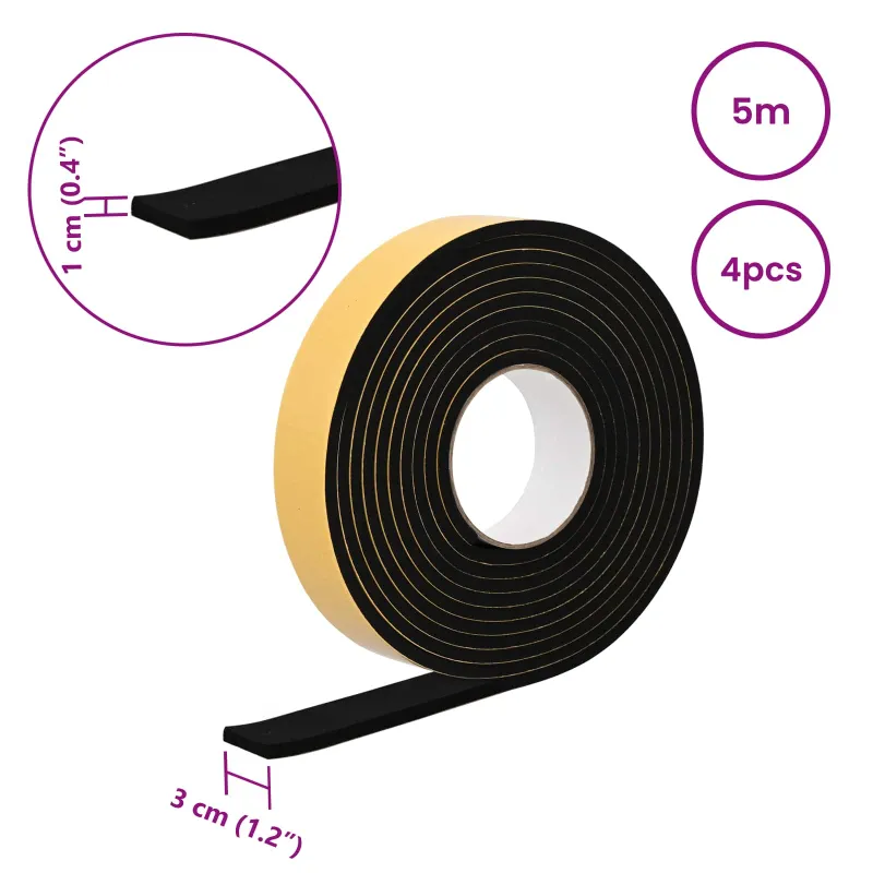 Savigautinė putų juosta 4 pcs Juoda 30mm x 5m CR putplastis