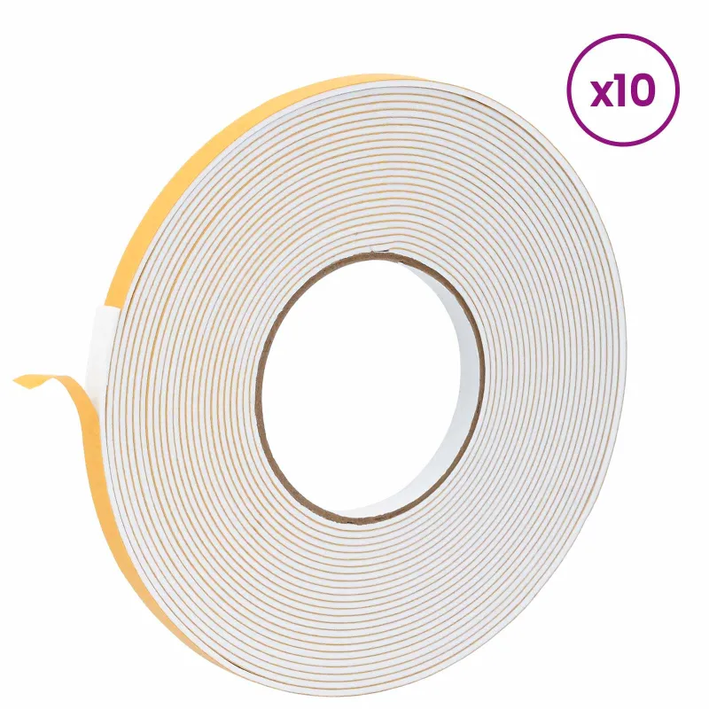 Savigautinė putų juosta 10 pcs Balta 10mm x 10m CR putplastis