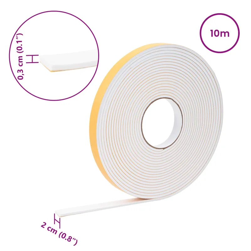 Savigautinė putų juosta 10 pcs Balta 20mm x 10m CR putplastis