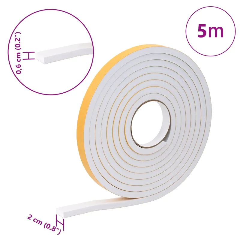 Savigautinė putų juosta 10 pcs Balta 20mm x 5m CR putplastis