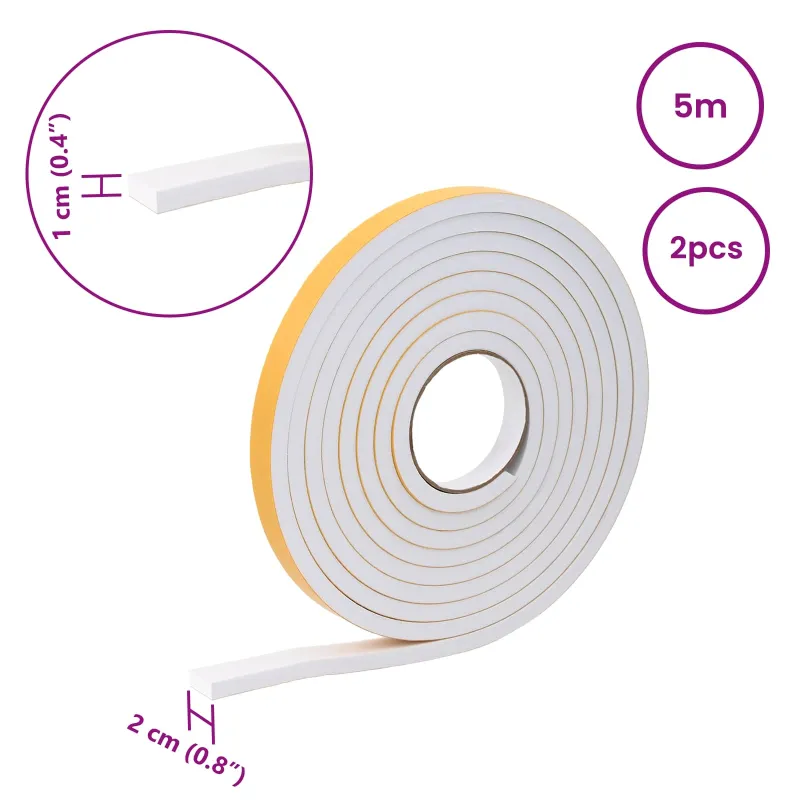 Savigautinė putų juosta 2 pcs Balta 20mm x 5m CR putplastis