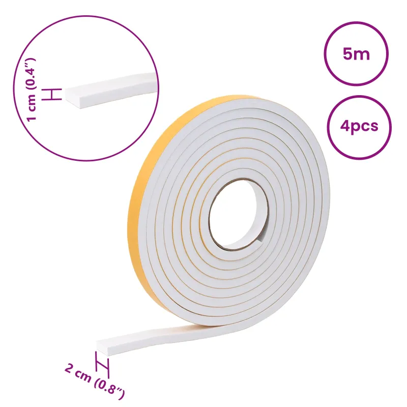 Savigautinė putų juosta 4 pcs Balta 20mm x 5m CR putplastis