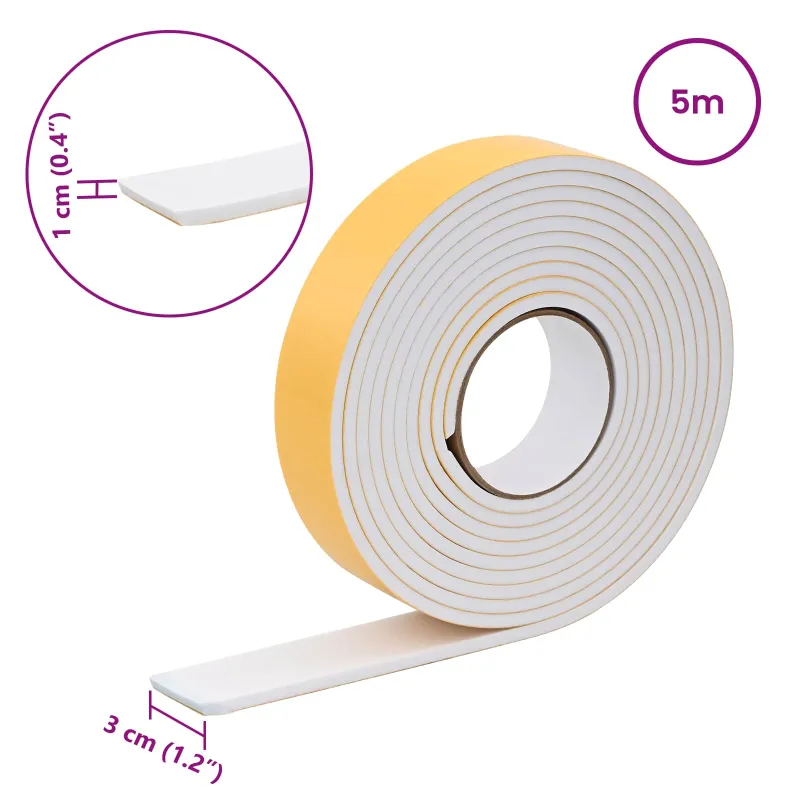 Savigautinė putų juosta 20 pcs Balta 30mm x 5m CR putplastis