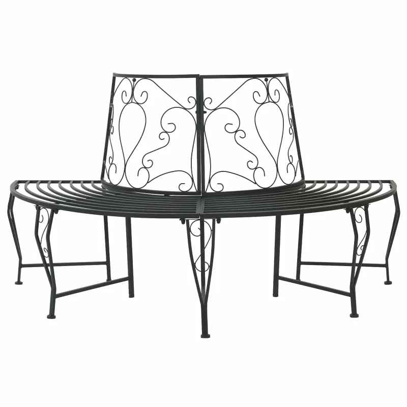 Medžio suolelis 4-Vietų skaičius 160 x 80 x 89 cm Plienas Juoda