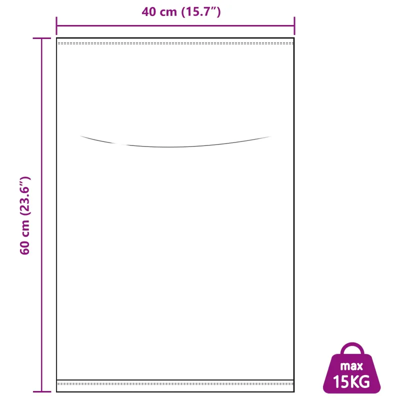 Audiniai maišai 100 pcs Balta 40 x 60 cm PP