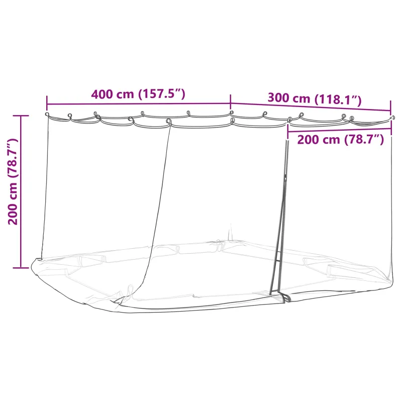 Uodų tinklelį pavėsinei 220 tinklas Juoda 4 x 3 x 2 cm