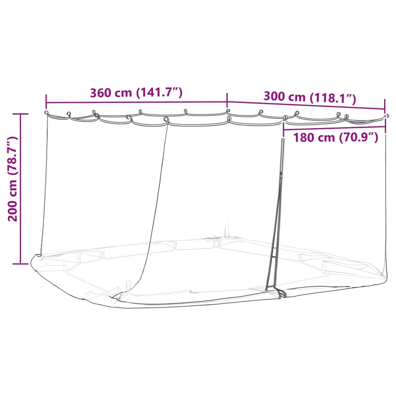 Uodų tinklelį pavėsinei 220 tinklas Balta 3,6 x 3 x 2 cm
