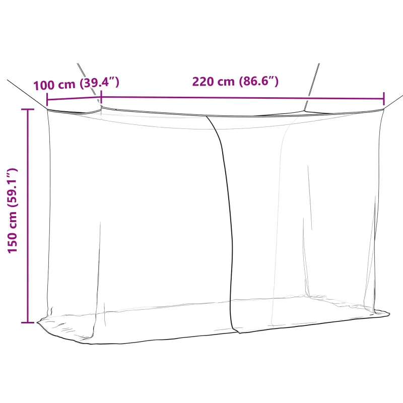 Moskito tinklas lovai 156 akies 3 pcs Balta Poliesteris